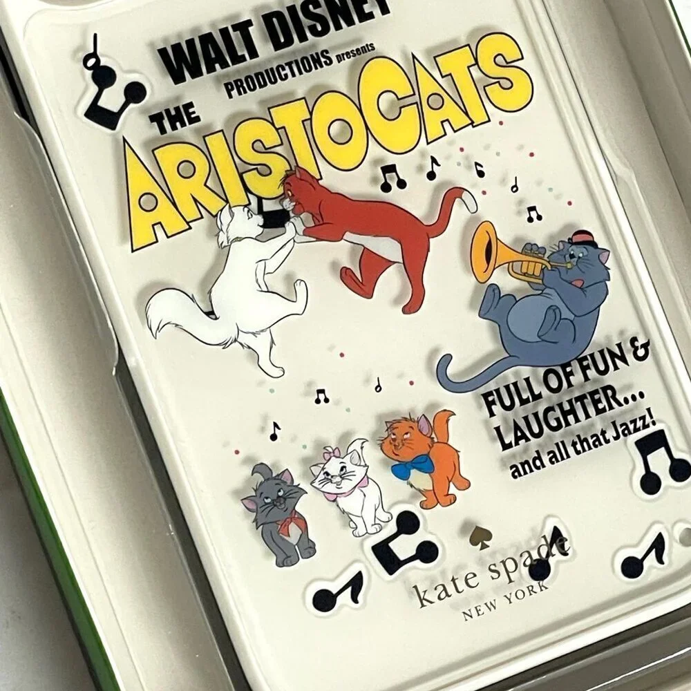 Kate Spade Disney Aristocats iPhone 14 Pro Max Liquid Glitter Clear Case